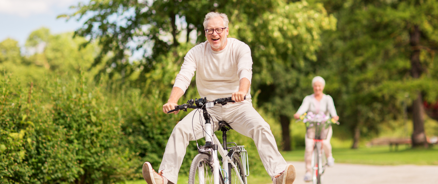 Retired Couple on Bikes